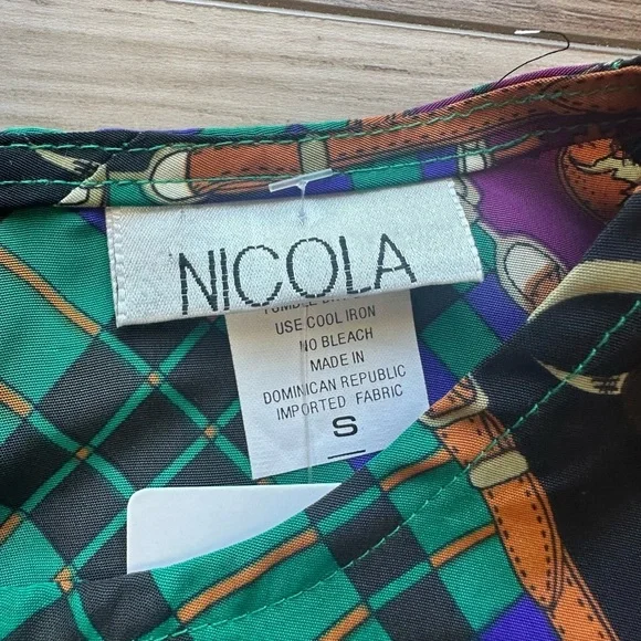 🐎Vintage NWT Nicola Scarf Horse Print Top🐎 - Picture 6 of 7